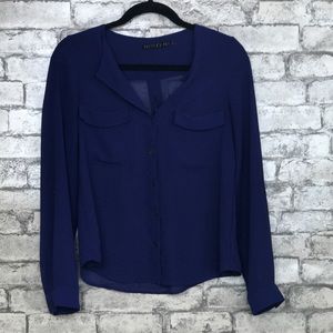 Potter's Pot Blue Long Sleeve Button Down Shirt